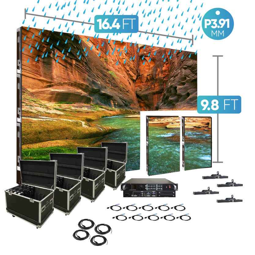 Led Video Wall NovaStar p3.91mm Double Ondoor Turn-Key 2K HD LED System 16.4Ft. X 9.8Ft.